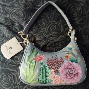 Anuschka Gray Floral Women's Bag